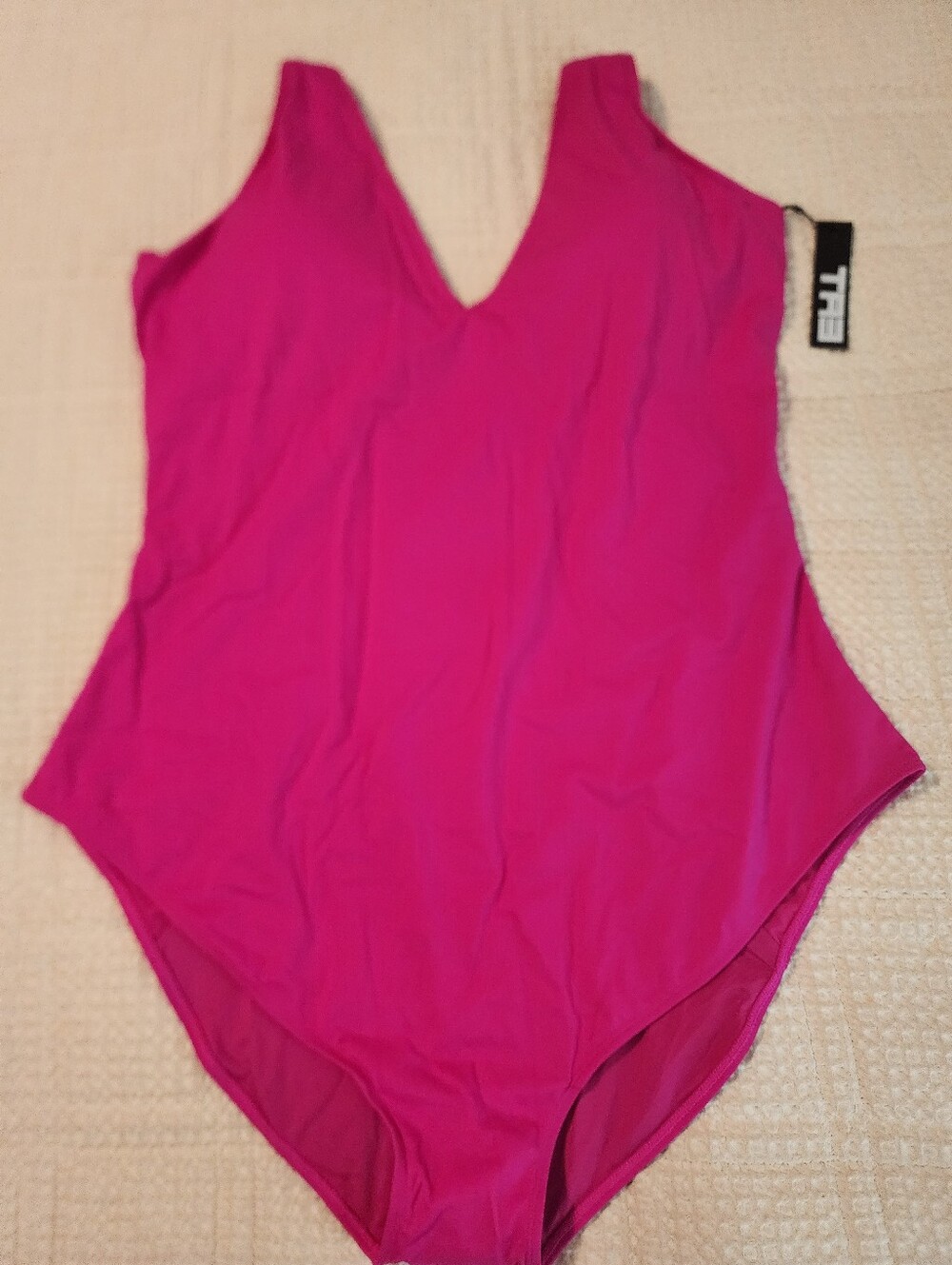 TA3 Pink Plungey Swimsuit Vneck Corset Back Shaping Swimsuit 4X RegLong NWT $178